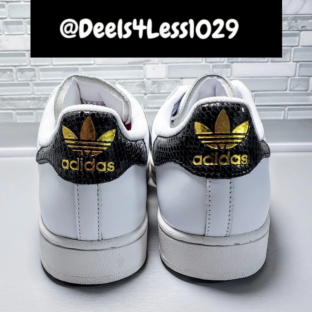 Adidas Originals Superstar 2 Snakeskin Stripes Womens Size 9.5 White Black